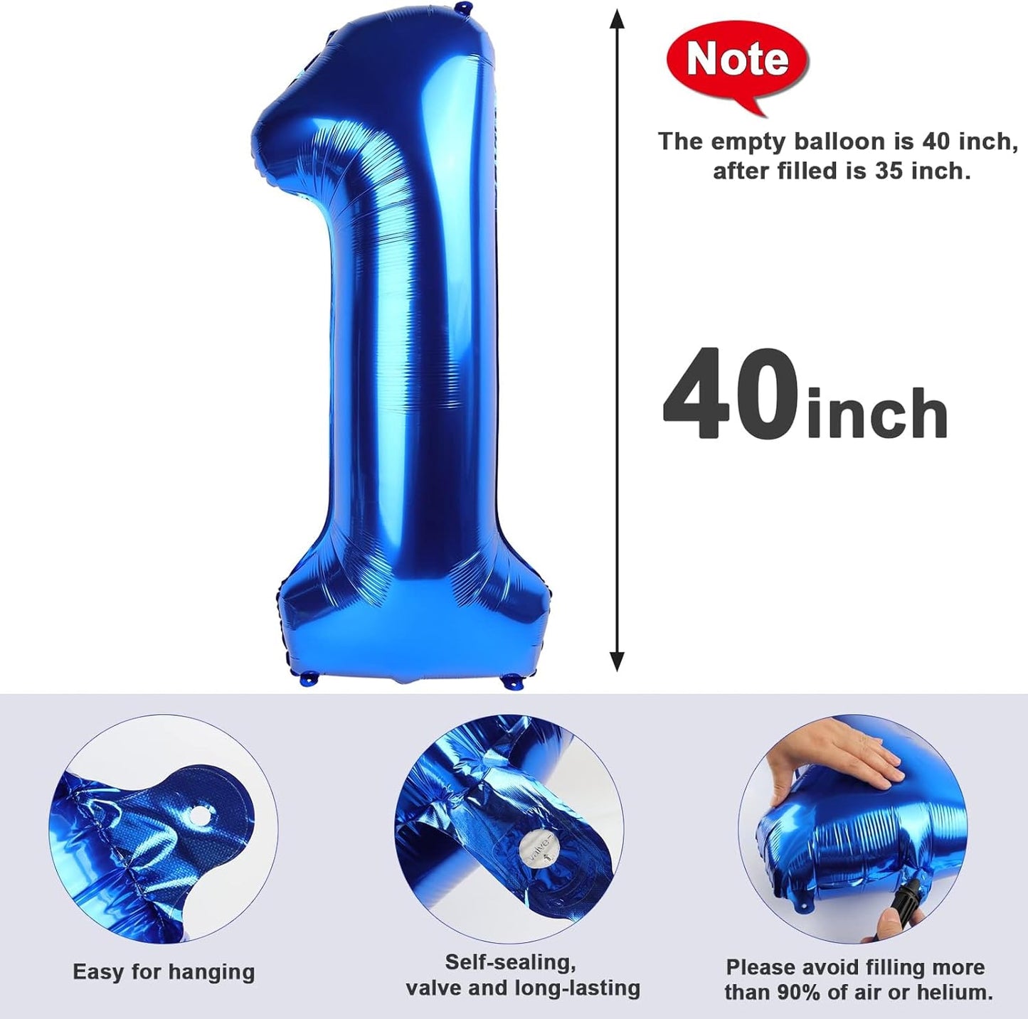 Number 23 Balloon - 40 Inch Dark Blue Foil Balloon for 23rd Birthday & Graduation Celebrations