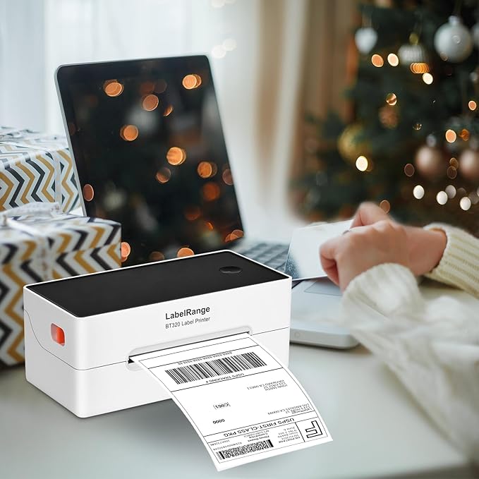 LabelRange Ecommerce Label Printer 4x6, Thermal Shipping Label Printer, Support Amazon, USPS, Pirate Ship, Shopify, Poshmark, Bluetooth and USB Connection