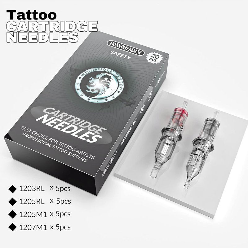 Tattoo Machine Kit - Wormhole Rotary Tattoo Practice Set for Beginners | Includes Inks & Cartridge Needles