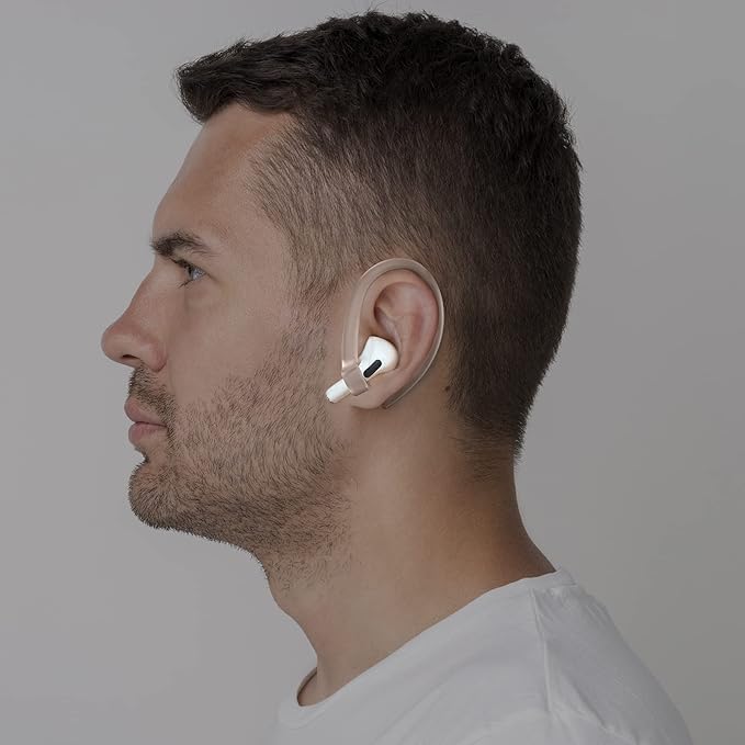 ICARERSPACE AirPods Ear Hooks - Upgraded Anti Slip Sports Clip Hooks for AirPods 1, 2, 3, 4, Pro and Pro 2 Transparent