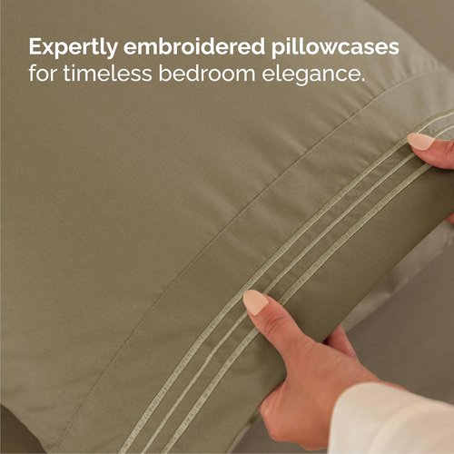 Cal King Size Sheet Set by Oeko-Tex | Comfy, Breathable & Cooling - Ultra-Soft, Wrinkle-Free Bedding in Khaki