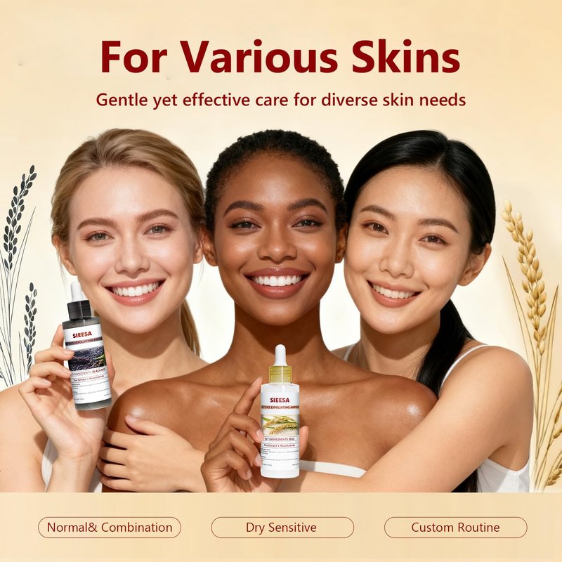 Rice Peel Shot,Peel Shot Glow Rice Ampoule Duo, White&Black Rice Exfoliant,Removes Dead Skin and Blackheads,Niacinamide Controls Oil Salicylic Acid Gentle Pore Clean, For Various SkinS(5.4 fl oz)