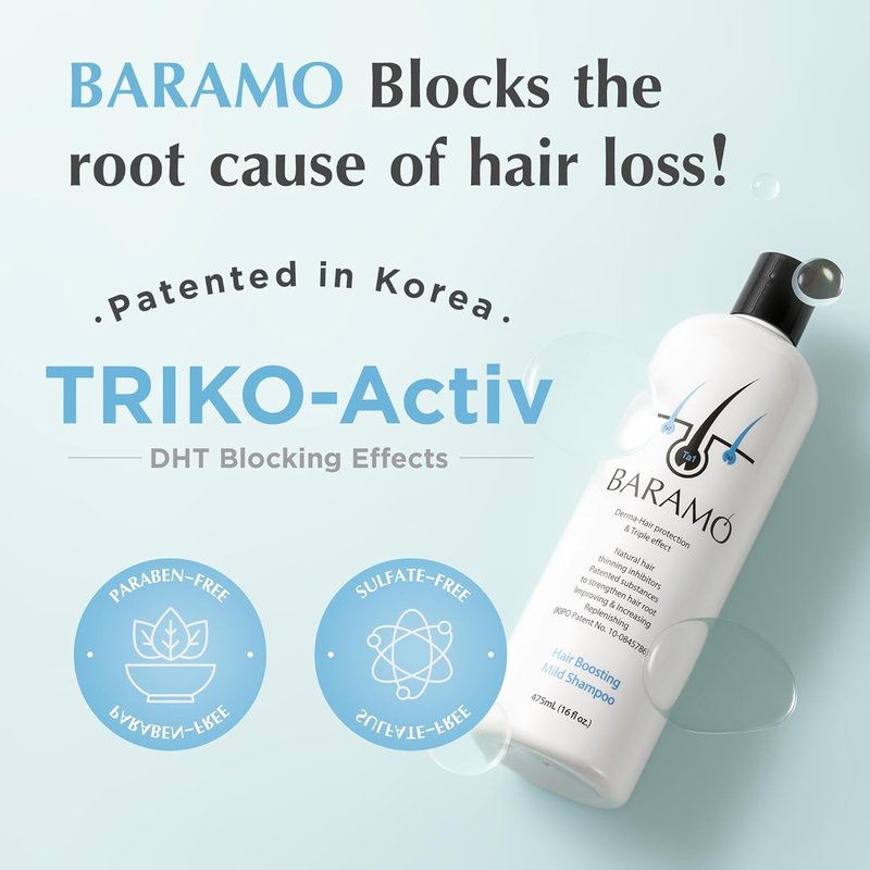 Hair Boosting Shampoo - Anti Hair Thinning & Loss | DHT Blocker, Sulfate-Free, 16 fl oz
