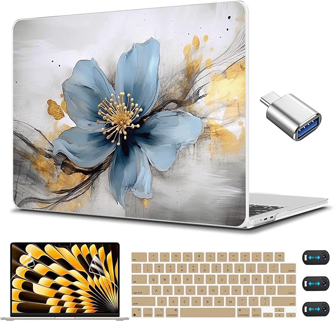 CISSOOK for MacBook Pro 14 Inch Case 2026-2021 M5/M4/M3/M2/M1 Pro/Max Chip A3434 A3401 A3112 A3185 A2918 A2992 A2779 A2442, Plastic Cover for MacBook Pro 14'' with Touch ID, Retro Floral