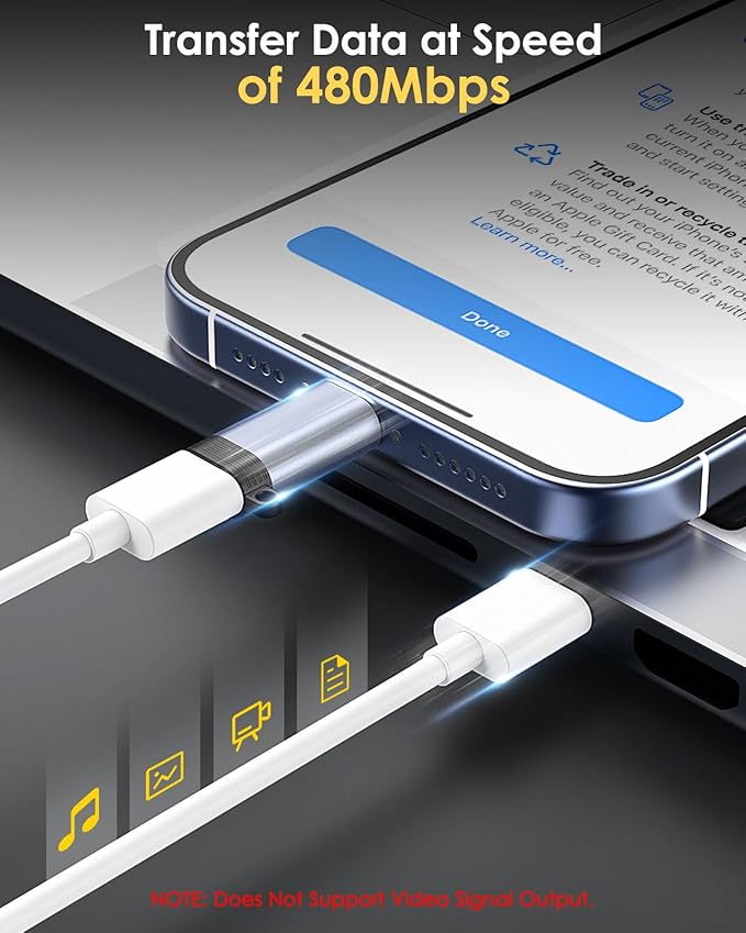Wireless CarPlay Adapter for Apple iPhone - 2025 Wired Car Play to Wireless Dongle, USB-A/C Plug & Play, Stable Bluetooth CarPlay Adapter for iPhone iOS 10+, NOT for Audio/OTG, Gray