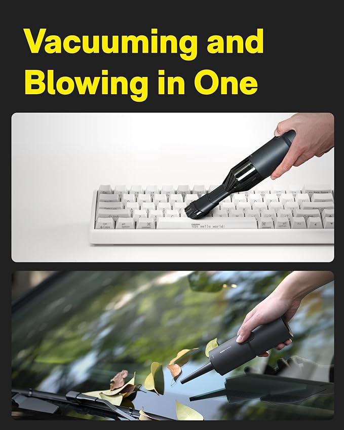 HOTO Handheld Vacuum Cleaner Cordless, Mini Vacuum Cleaner with 15000Pa Suction Power, Compressed Electric Air Duster Air Blower for Desk, PC Setup, Keyboard, Coffee Station Grounds