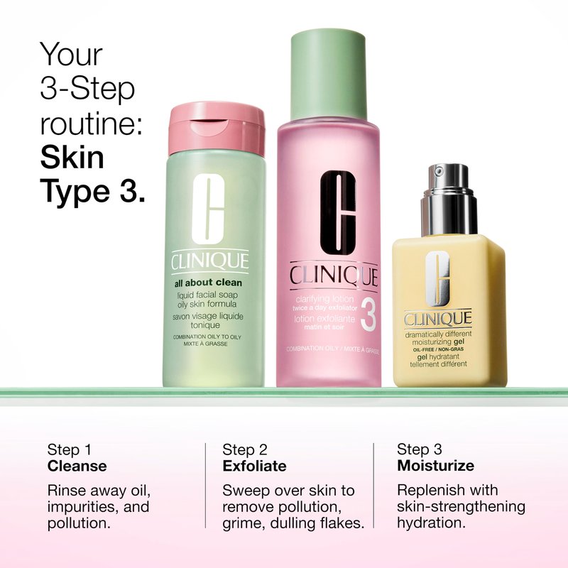 Clinique Clarifying Lotion 3 | Gentle Exfoliator For Oily Combination Skin Types | Face Toner With Witch Hazel + Salicylic Acid | Step 2 in 3-Step Skin Care Routine, 16.5 Fl Oz