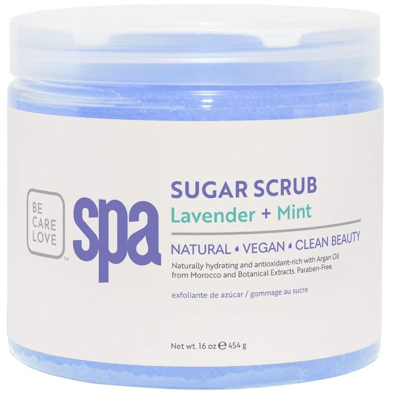 BCL Spa Calming Lavender Mint Sugar Scrub - Professional Soothing Body Scrub for Relaxation, Calming, Self Care Aromatherapy, Hydrating Exfoliator, Made in USA, 16 oz