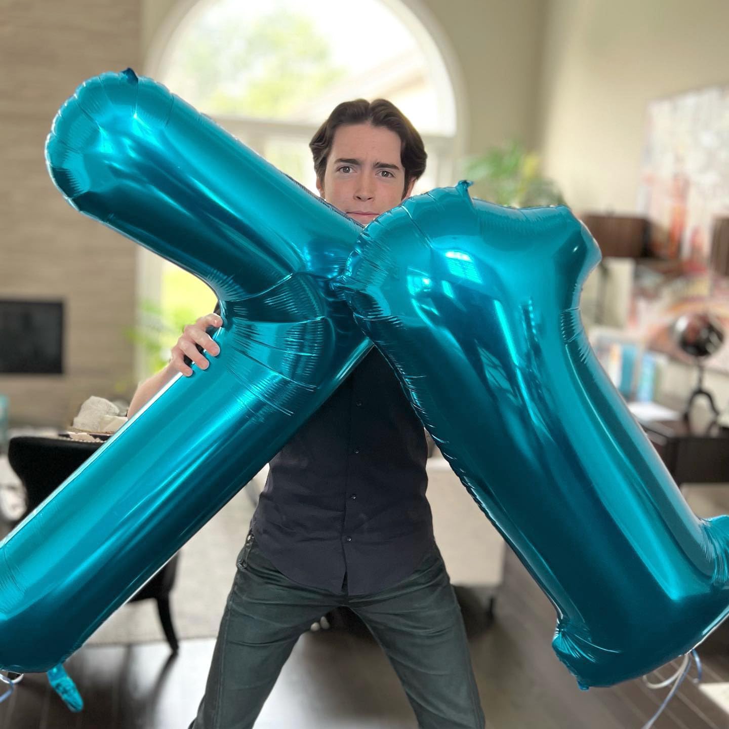 Number 5 Balloon by [Brand Name] - 40 Inch Light Blue Giant Foil Balloon for 5th Birthday Party Decorations