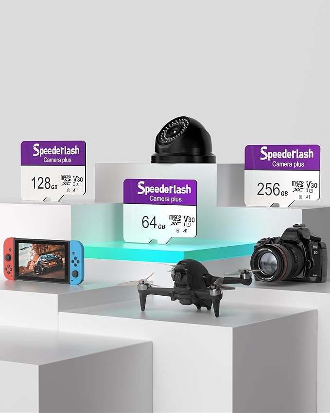 Speederlash Memory Card 64GB 5 Pack, Blank Digital Storage Media, Electronic Memories, Machine-readable