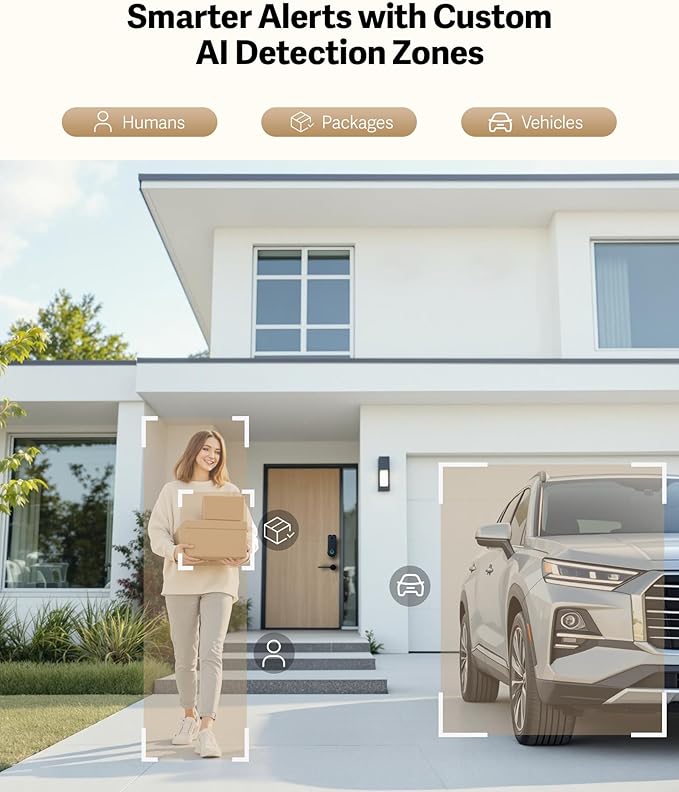 Lockin Venoris Pro - All-in-One Smart Lock for Front Door - Palm Vein & Fingerprint Keyless Entry - 2K 180° Video, WiFi, Motion Sensor, 32GB Storage - No Monthly Fee