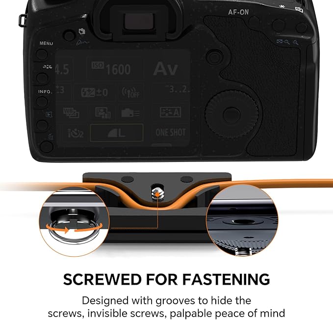 YAMCOWL Aluminum Camera Cable Locking Clip - Adjustable USB/HDMI Protector with 1/4-inch Threads, Secure Cable Clip for DSLR Camera Photographer Students (Black)