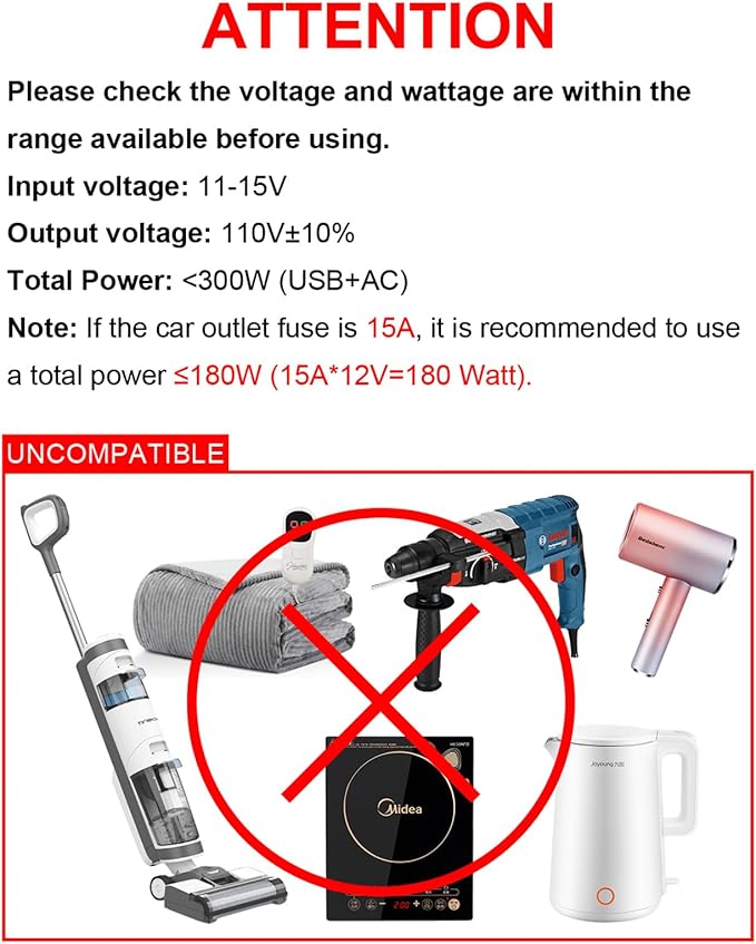 300W Portable Charger Car Power Inverters for Vehicle