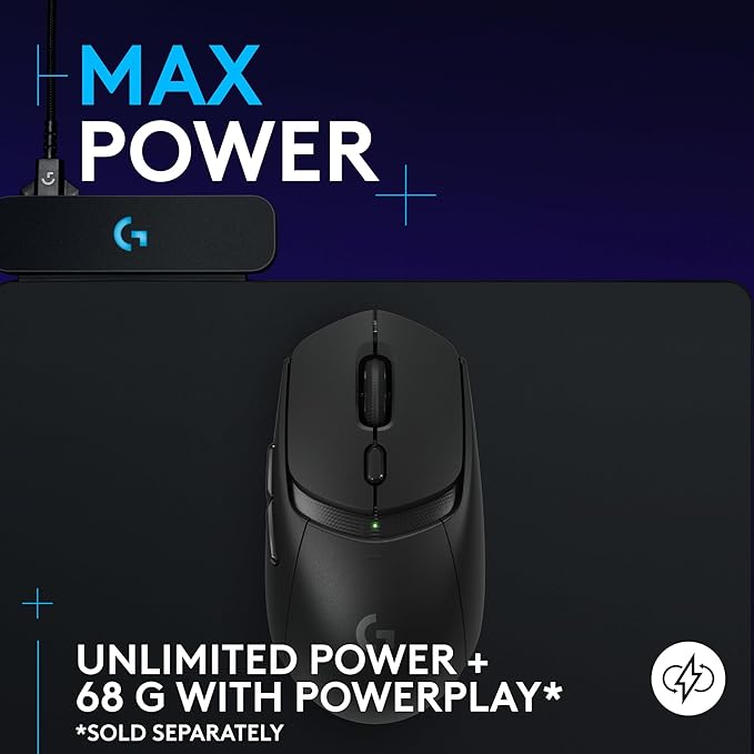 Logitech G309 Lightspeed Wireless Gaming Mouse, Lightweight, LIGHTFORCE Hybrid Switches, Hero 25K Sensor, 300+ Hour Battery Life with AA Battery, 6 Programmable Buttons, PC & Mac - Black