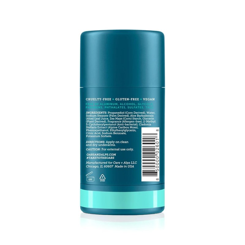 Aluminum Free Deodorant for Men - Long Lasting Odor Protection | Clear, Anti-Chafing, Deep Sea Glacier, 2.6oz