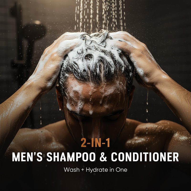 Gift Baskets for Men - 7 Pcs Mens Body Wash & Skin Care Kit | All-in-One Grooming & Bath Gift Set with Cedrus Atlantica Scent | Birthday Gifts for Men, Husband, Boyfriend, Brother, Father