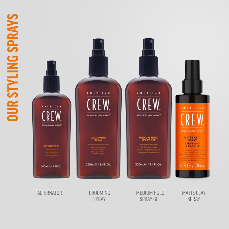 American Crew Men's Grooming Hair Spray, Flexible Buildable Hold & Smooth Finish for Fine or Gray Hair, 8.4 fl oz
