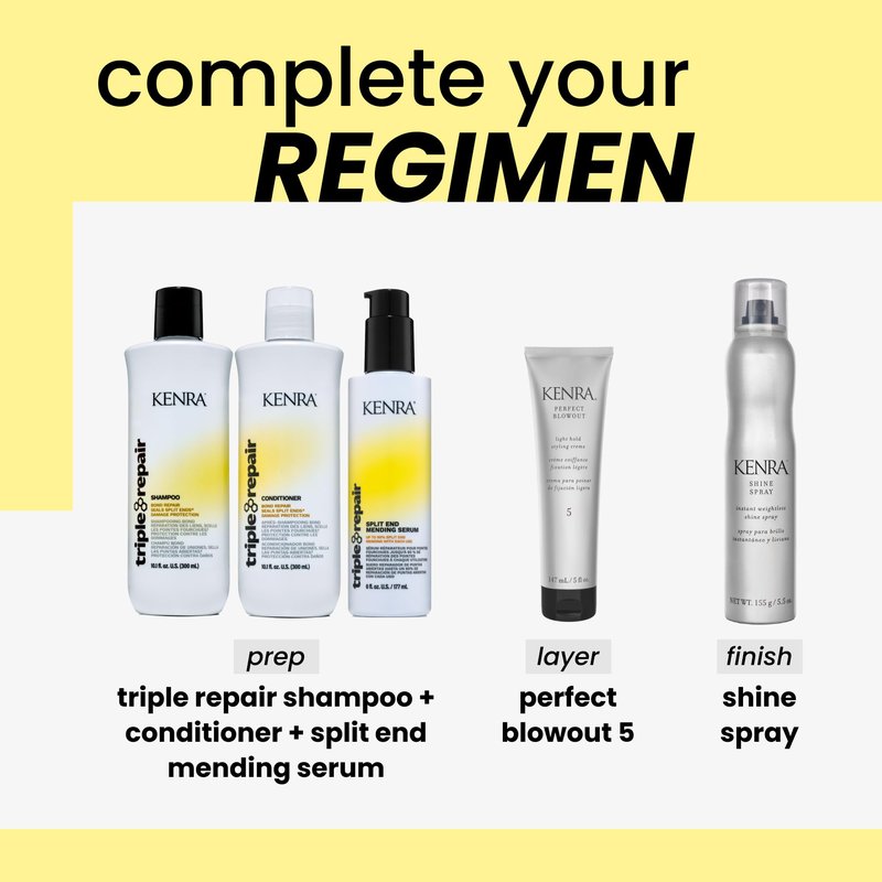 Kenra Professional Triple Repair Shampoo | Targets & Repairs Weak or Broken Bonds | Split Ends | Damaged Hair | Bond Builder | Sulfate-Free | 33.8 fl. oz.
