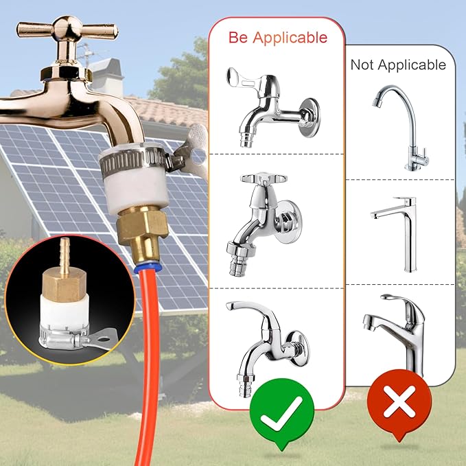 30 FTWater Fed Pole Kit Adjustable Solar Panel Cleaning Kit Cleaner Tool for Window Glass Roof Outdoor Glass Brush Window Washing Equipment (30ft)
