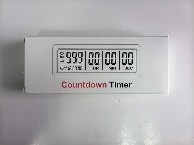 MOSTRUST Digital Countdown Days Timer - Black Upgraded Big 999 Days Count Down Clock with Stand Strong Magnetic Back for Vacation Retirement Wedding Holiday