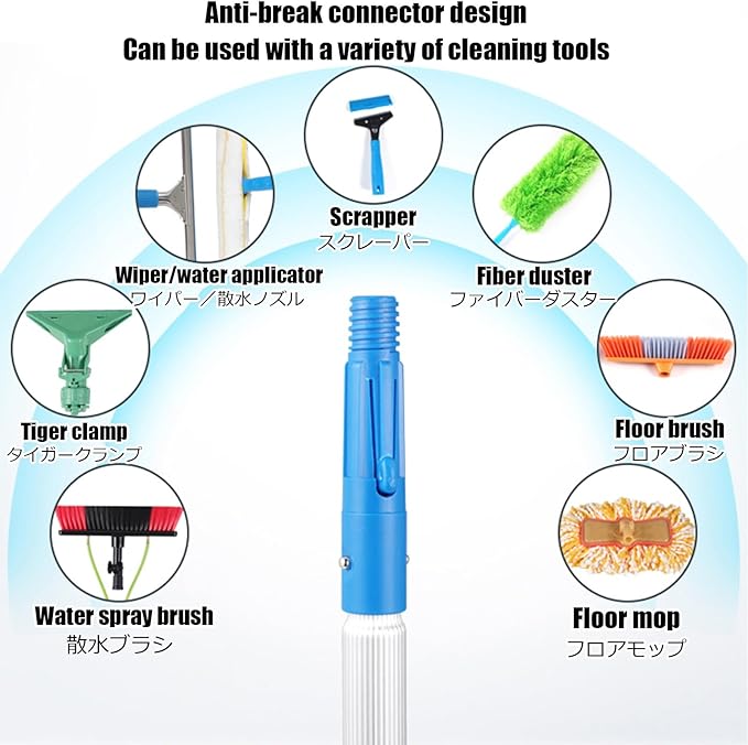 Window Cleaning Brush Cleaner for Solar Panels High Altitude Cleaning Brush High Reach Window Cleaner Tool for Cleaning Roofï¼Water Powered(35cm/13.8in,3m/9.8ft)