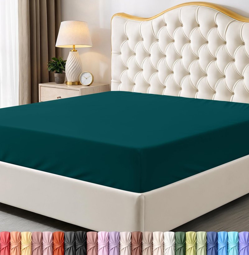 Utopia Bedding Queen Fitted Sheet - Bottom Sheet - Deep Pocket - Soft Microfiber - Shrinkage and Fade Resistant - Easy Care -1 Fitted Sheet Only (Teal)