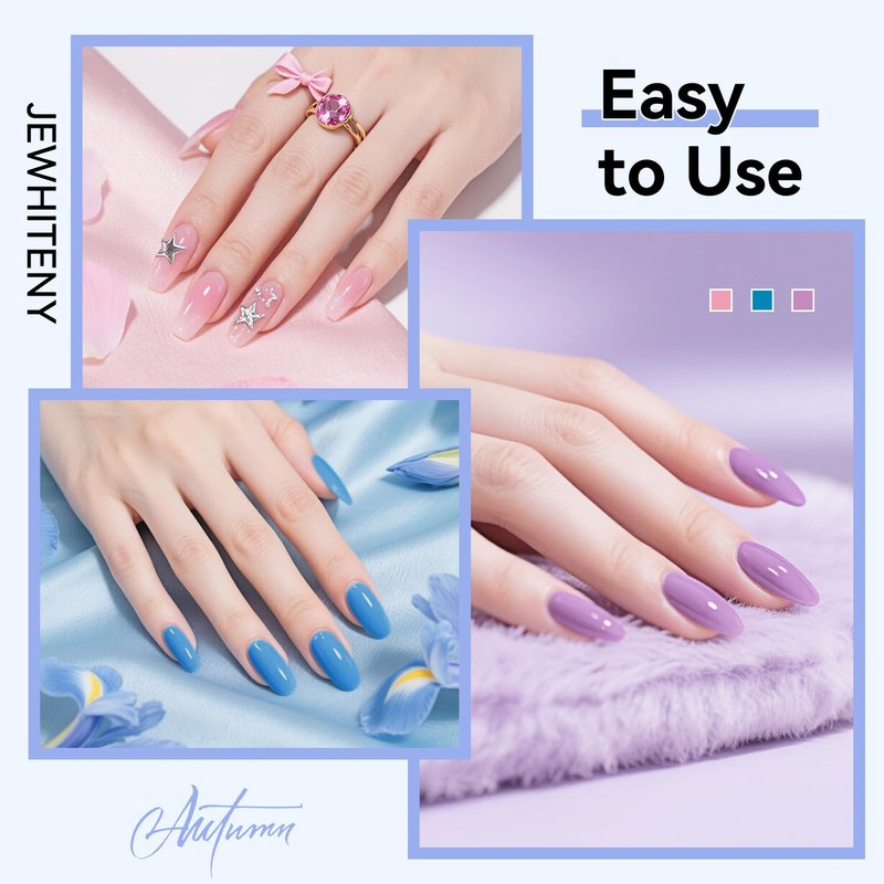 JEWHITENY 28 Colors Poly Nail Gel Set - 15ml Nude Pink Brown Black Grey Blue Yellow Tones for French Manicure DIY Nail Art Salon & Home Use Holiday Gift