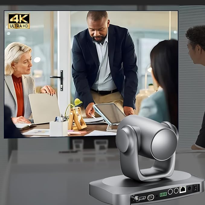 SZOOMSY 4K PTZ Camera AI AutoTracking 20X Optical Zoom HDMI SDI USB LAN POE Video Conference Camera for Live Streaming, Church Worship, Education, YouTube, Facebook