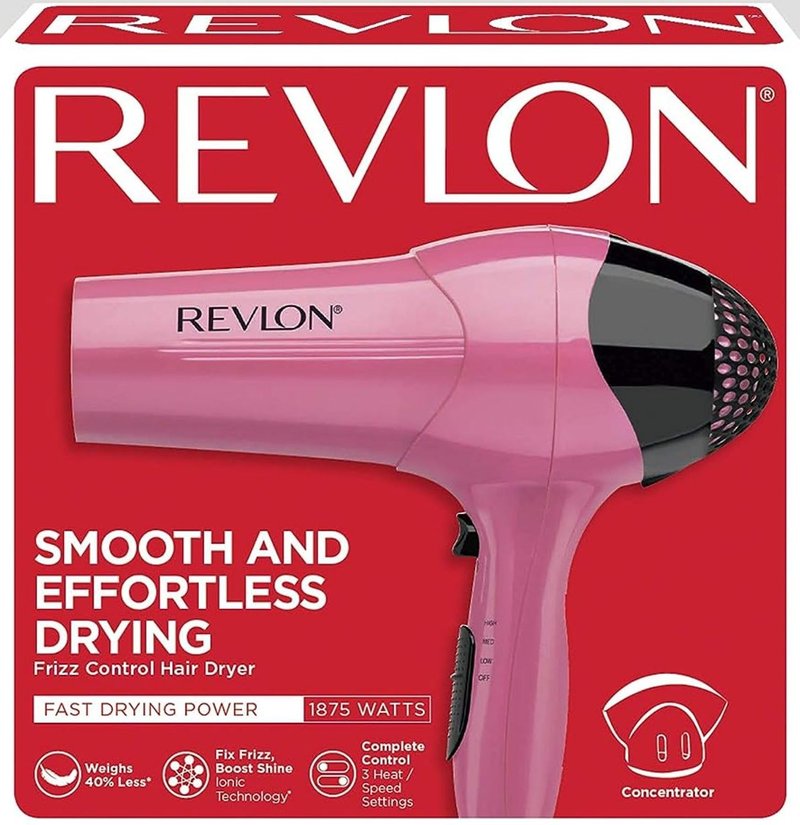 Revlon 1875W Lightweight Hair Dryer | For Easy Smooth Styling (Pink)