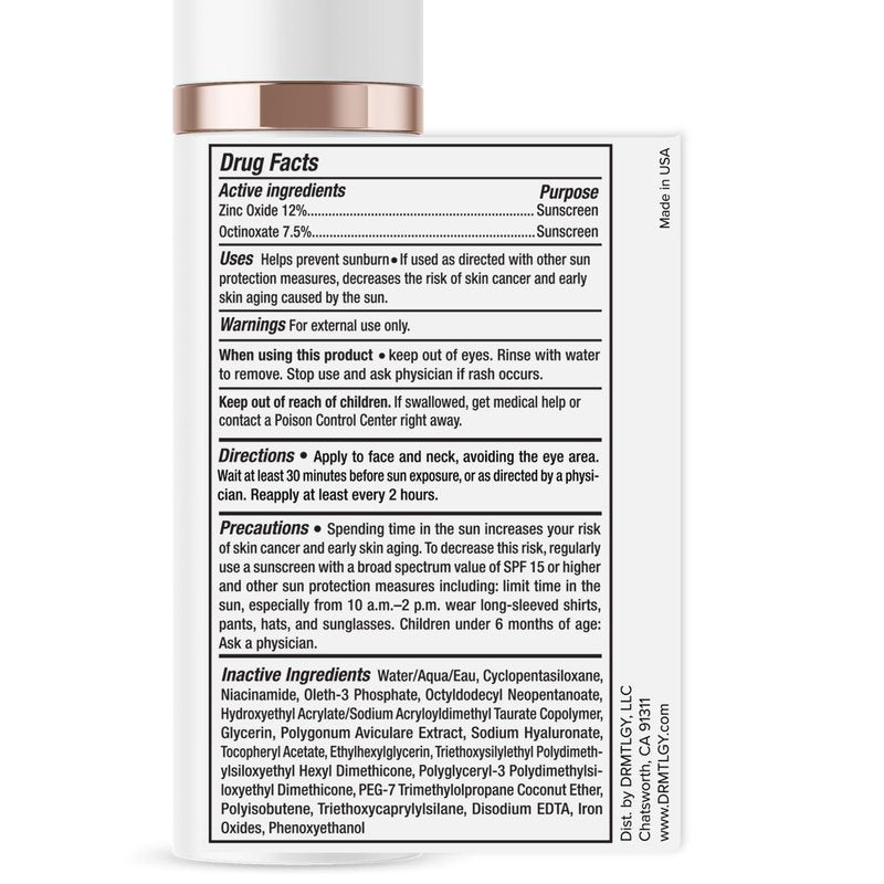 DRMTLGY Makeup Minimalist Duo SPF Bundle - Luminous Eye Corrector SPF 41 & Anti-Aging Tinted Moisturizer SPF 46 | Fair