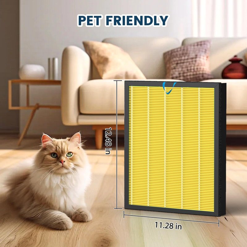 Vital 100S Replacement Filter for LEVOIT Vital 100S Vital 100S-P Air Purifier, H13 True HEPA and Activated Carbon Vital 100S-P Filter, Vital 100S-RF-PA(LRF-V102-YUS), 2 Pack Yellow