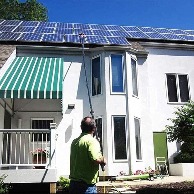 Window Cleaning Pole,Photovoltaic Panel Cleaning Brush,3.6-10.8MWater Fed Telescopic Brush,Conservatory Roof Cleaning Tools,for Photovoltaic Panel Cleaningtrucks Windows,3.6m/12FT