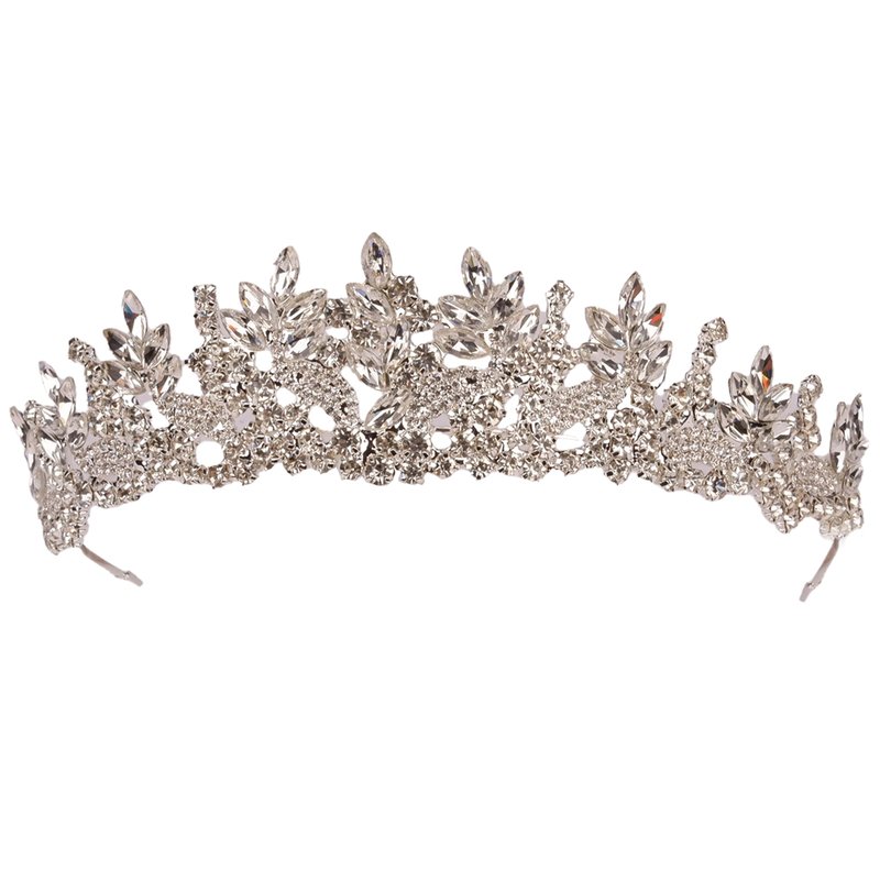 LIMELIA Women's Tiara for Henna Wedding Party|Glitter Hair Accessories for Bridal Birthday Pageant Prom Halloween Costume Christmas Party, Princess Crown|Crystal Stone-Silver