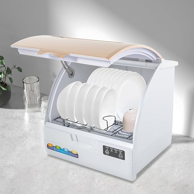 Countertop Dishwasher, 900W Portable Countertop Dishwashers with 4 Washing Mode 3L Automatic Dishwasher for Clean Dishes Knives Forks Chopsticks Cups 360 ° Spray Angle 0.03-1.0MPa (900W3L)
