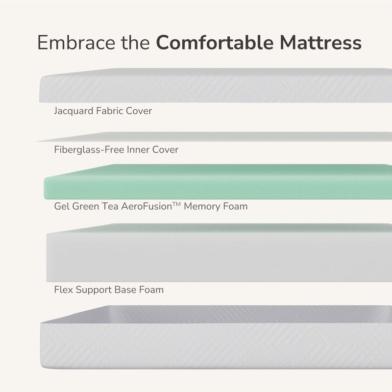 MLILY King Mattress in a Box, 10 inch Mattresses for Platform Bed Double Size Daybed, Green Tea Memory Foam Mattress for Cool Sleep & Pressure Relief, Medium