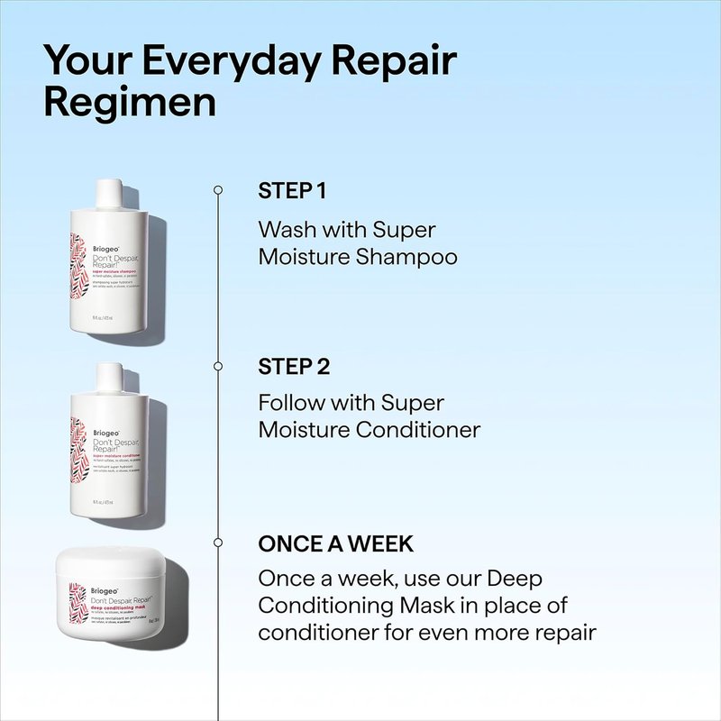 Briogeo Don't Despair, Repair! Moisturizing Protein Conditioner - Argan Oil for Dry, Damaged Hair | Vegan & Silicone-Free