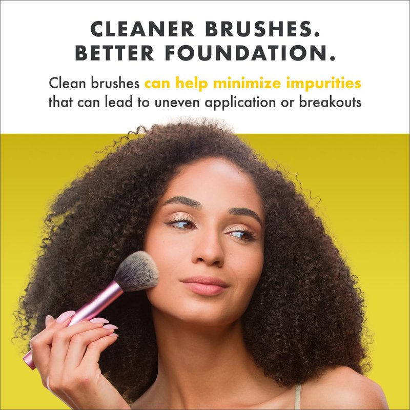 Makeup Brush Cleaner Solution | Quick-Drying, Rinse-Free Formula - Removes Waterproof Makeup - Lemon Scent