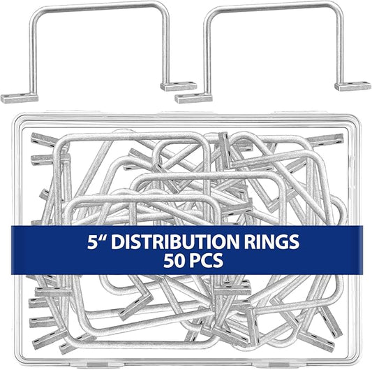 Yaocom 50 Pcs Distribution Rings Aluminum D Ring for Sorting Out Electric Cables, Cable Management, for Commercial and Residential Use, Silver (5 Inch)