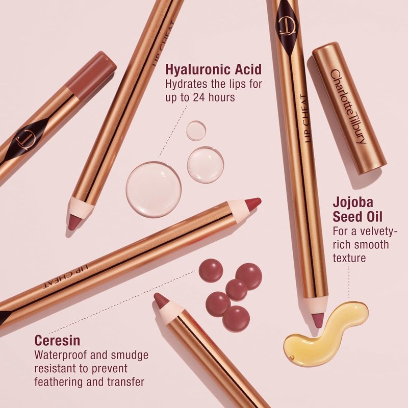 Charlotte Tilbury Lip Cheat Liner - Define Your Lips with Jojoba Oil & Hyaluronic Acid - Waterproof & Smudge-Proof