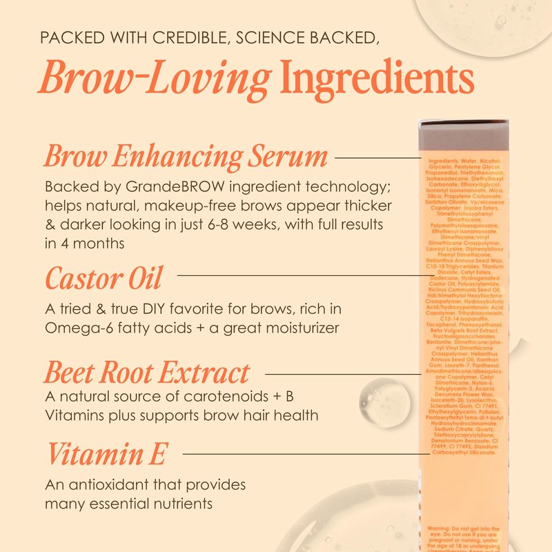 Grande Cosmetics GrandeBROW 2-in-1 Tinted Brow Gel + Brow Enhancing Serum for Thicker & Darker-Looking Eyebrows, Shape & Fill Brows, with Castor Oil & Mini Fibers - Auburn, Travel Size (0.07 fl oz)