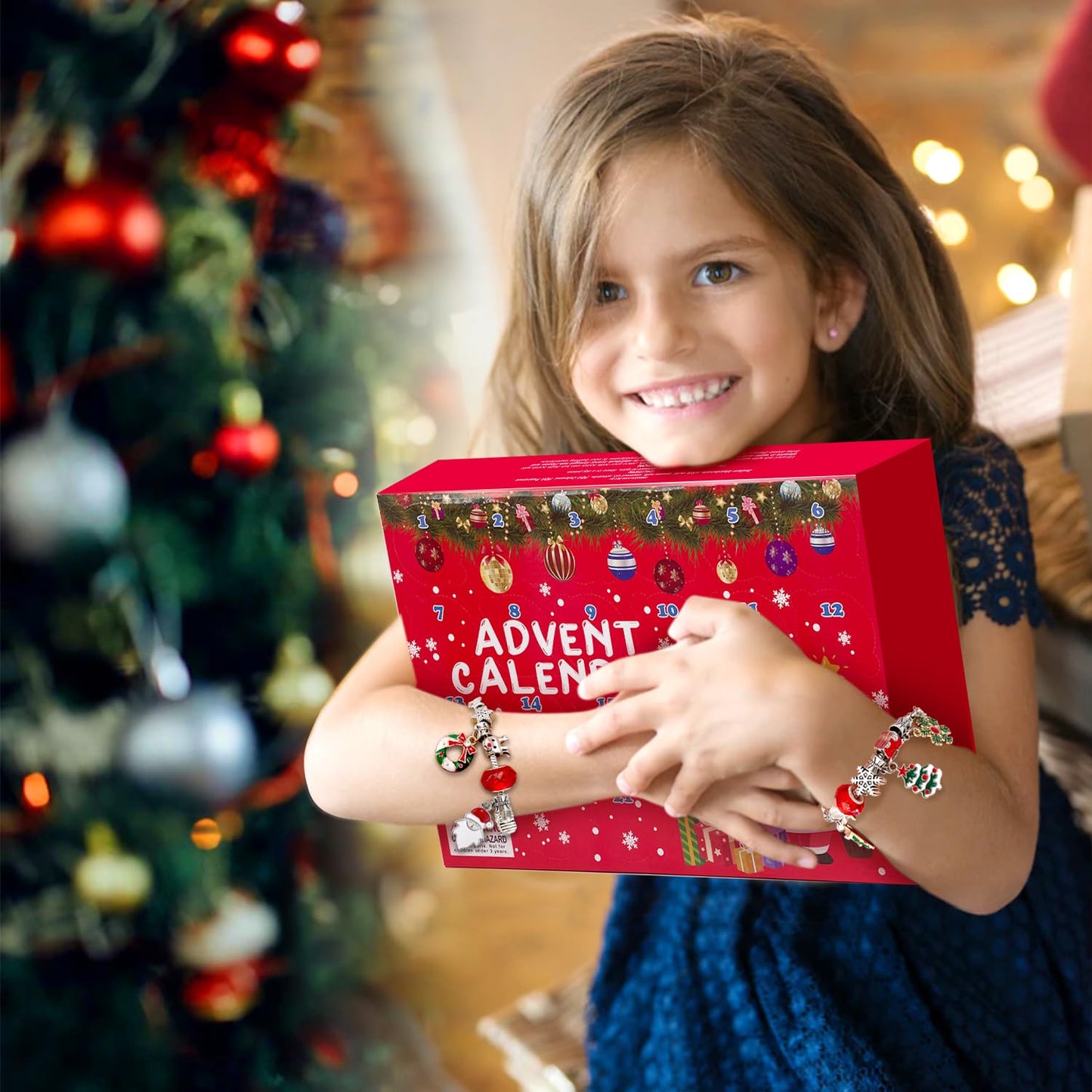 Advent Calendar 2025, 24 Piece Christmas Bath Bombs for Kids, 24 Days of Surprise Bath Bombs for Kids with Christmas Themed Jewelrys Inside