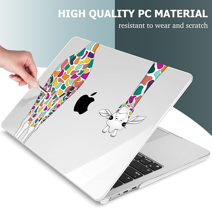 Mektron for 2026 MacBook Air 13-inch M5 Laptop Case A3449 with 13.6-inch Liquid Retina Display Fits 2025 A3240 M4 2024 A3113 M3 2023 A2681 M2 Printed Shell for MacBook Air 13.6", Giraffe