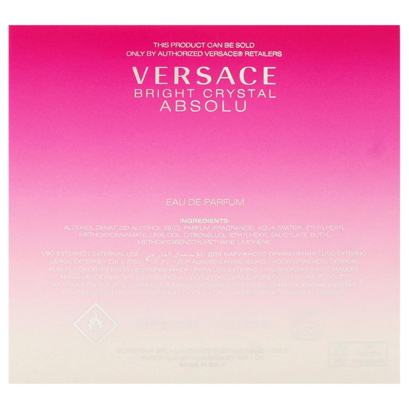 Versace Bright Crystal Absolu Eau de Parfum Spray for Women - 1.7 oz Luxury Fragrance
