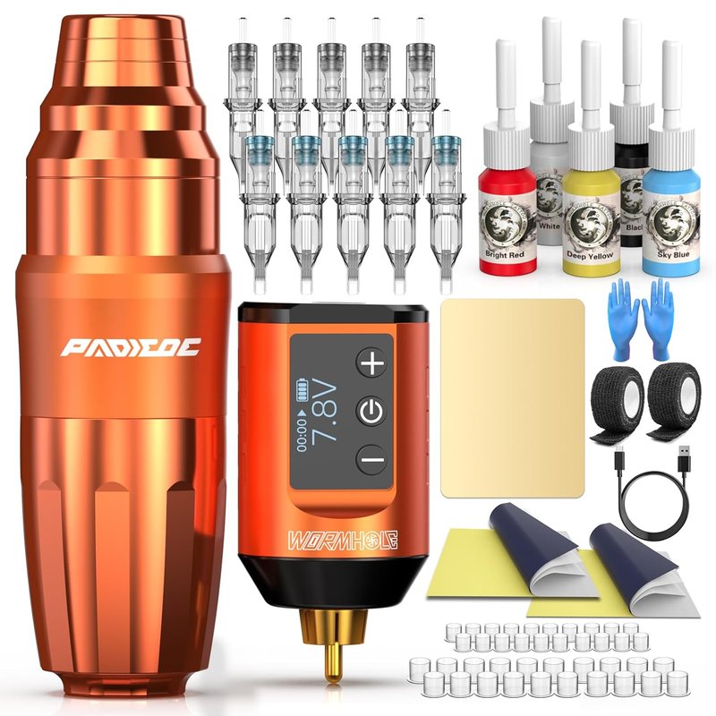 Tattoo Gun Kit - Wireless Rotary Tattoo Machine with 1500mAh Battery | Ideal for Beginners