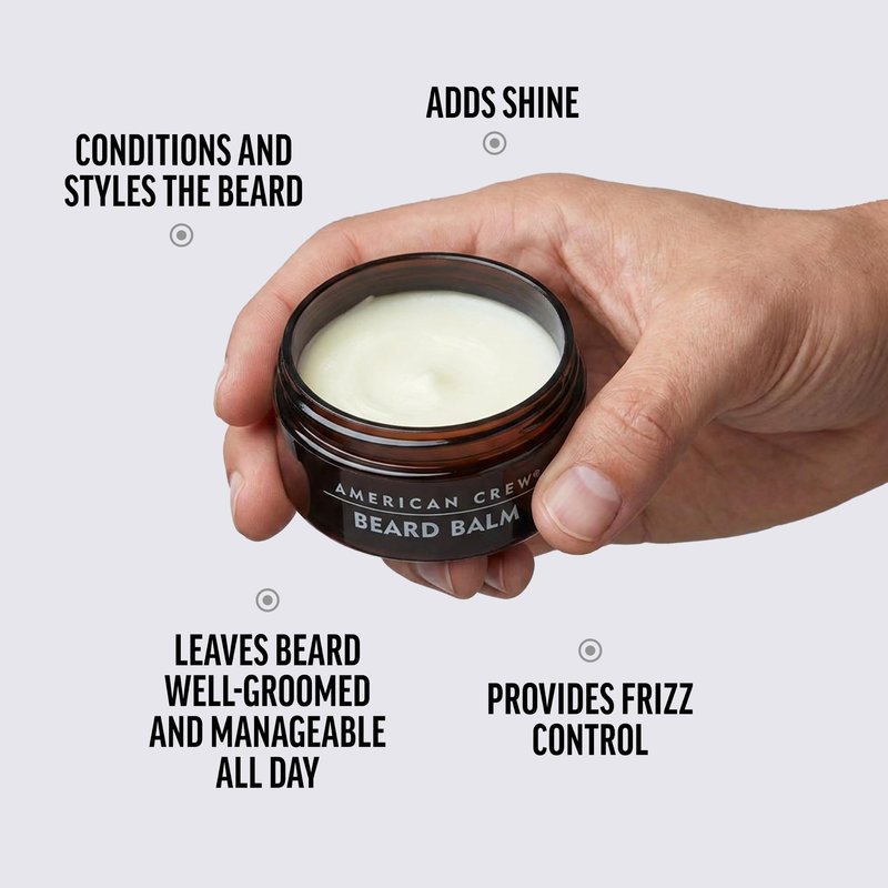 American Crew Men's Beard Balm, Conditioning & Softening Styler to Tame and Style, Sweet Almond Oil & Shea Butter, 2.3 Fl Oz