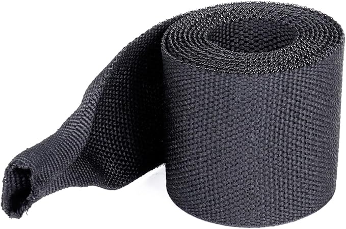 BuyUneed Heat Shrink Wire Loom 2:1 Shrinkable Braided Cable Sleeve 2 Inch ID-18ft Abrasion Protection Flexibility Fabric Wiring Harness Cover Sheath