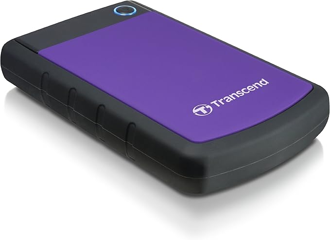 Transcend StoreJet 4TB External Hard Drive, for PS4/PC/Mac/Desktop/Laptop/Xbox, USB3.1(5Gbps)Type-A Portable HDD, One Touch Auto-Backup/Shock Resistant/Three-stage shock protection system(TS4TSJ25H3P)