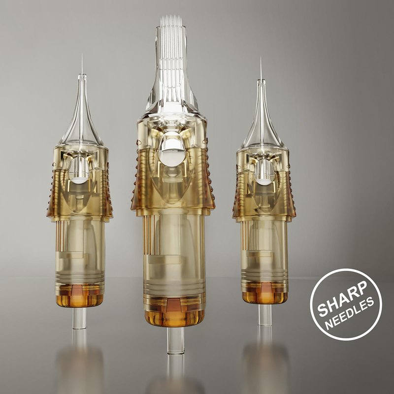 PEPAX Lance Tattoo Needles Cartridge 1027CML - 20Pcs Tattoo Cartridge Needle #10 Bugpin 27 Curved Magnum Tattoo Cartridge Diameter 0.30mm Long Taper 5.0mm Safety Membrane Permanent Makeup Machine