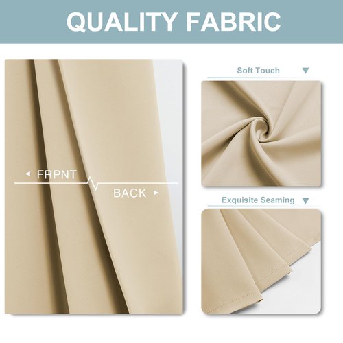 ChrisDowa Blackout Curtains 54 inches Long for Bedroom - 2 Panels Set Grommet Thermal Insulated Room Darkening Curtains for Living Room (Biscotti Beige, 38 x 54 Inch)