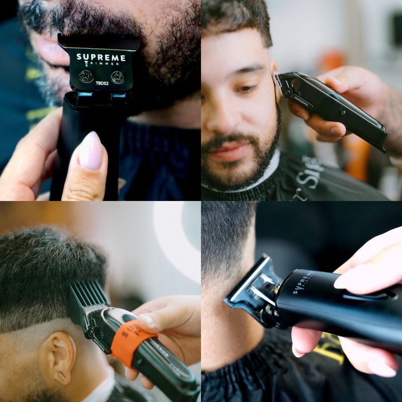 Supreme Trimmer Pro Clipper All Metal w/Fade Blade | 300 Min Run Time Professional Clipper Set, Cordless Beard Trimmer | STC5030 Red